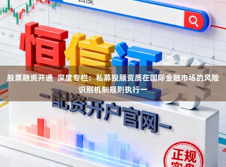 股票融资开通  深度专栏：私募投顾资质在国际金融市场的风险识别机制规则执行一